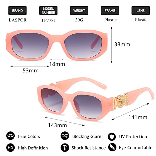 Image of LASPOR Irregular Sunglasses for Women Men Trendy Retro Vintage Rectangle Glasses Hexagon Shades Driving UV400 Protection