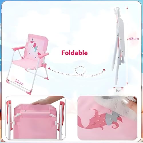 Image of Cartoon Design Kids Beach Chair - Compact, Lightweight & Kid-Friendly Outdoor Chair for Toddlers & Children - Perfect for Kids Camping, Backyard, Beach Days (1Pcs)