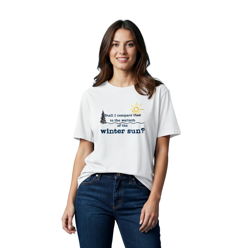 Image of Women's Loose Fit /Boyfriend Fit Graphic Printed Tshirt | 100% Super Combed Cotton | Oversized Fit | White Round Neck T-Shirt