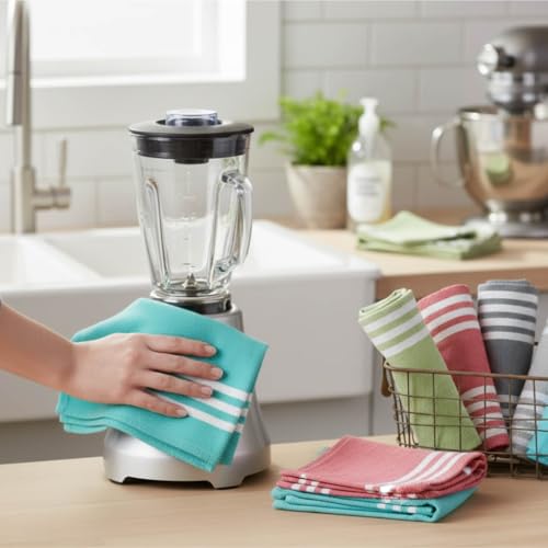 Image of Dishcloths 15 pcs 12x16 Inches | Bulk Cotton Kitchen Cleaning Dish Cloths | Scrubbing Wash Cloth Sets | Multipurpose Cloth | 100% Cotton.