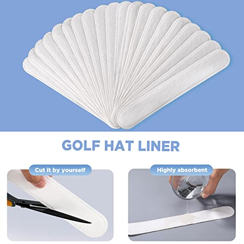 Gejoy Hat Sweat Liner Sweat Protector Disposable Cap Sweatband Shields Absorbing Pad for Women Men Golf Baseball Cap Hard Hat