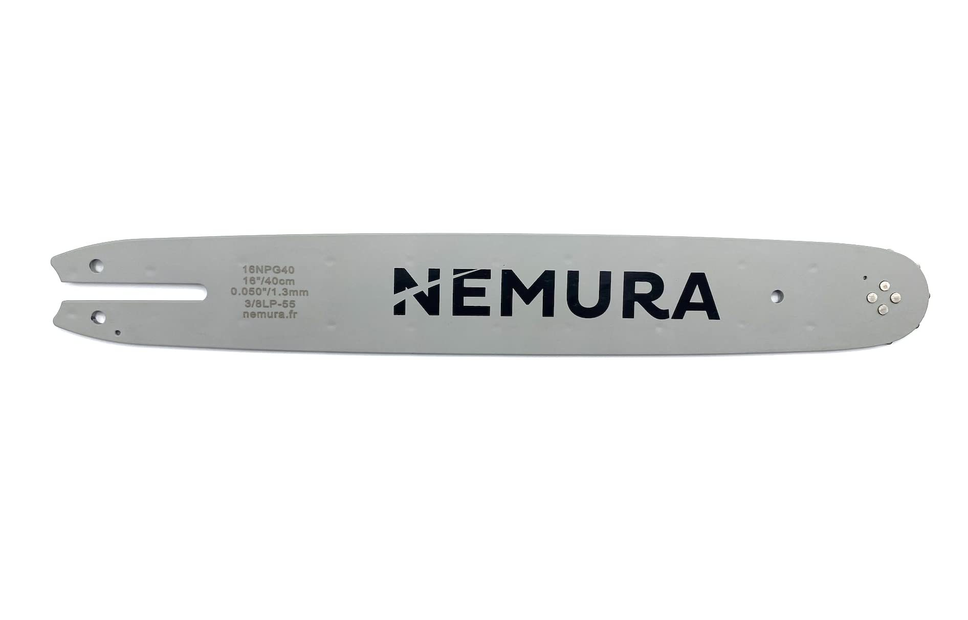 Nemura - Guía para cadena de motosierra, corte de 40 cm, medidor de 1,3 mm, paso a 3/8 pulgadas, piezas separadas de herramientas de jardín, montaje cadena de 50 eslabones de entrenamiento