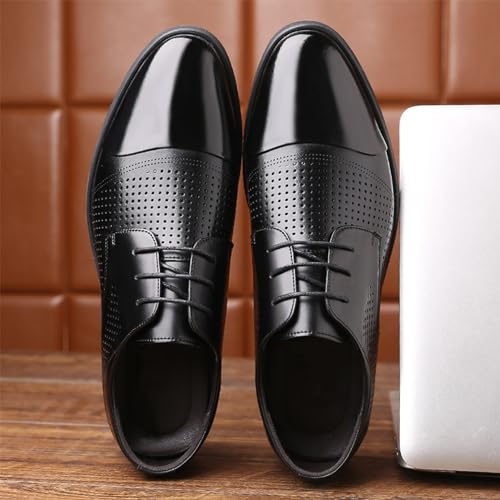 YZABEL Fashion Breathable Hollow Men's Dress Shoes Comfortable Artificial PU Walking Shoes Loafers Work Flats Oxfords PU Fashion Dress Sneakers Business Casual Shoe2
