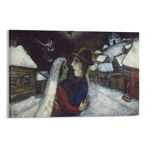 Impression sur toile Marc Chagall 60x90 cm pour décoration de salon et chambre