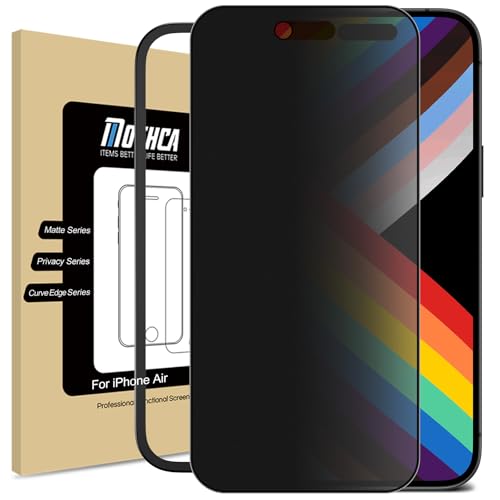 Mothca Matte Privacy Screen Protector for iPhone Air [6.5 inch] with Easy Installation Tool Anti Spy Anti Glare Full Coverage Tempered Glass Film Anti-Fingerprint Case Friendly Smooth as Silk