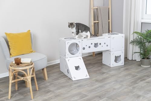 TRIXIE Condomínio modular para gatos Finca Felice, torre de brincar para gatos, casa de gato ondulad