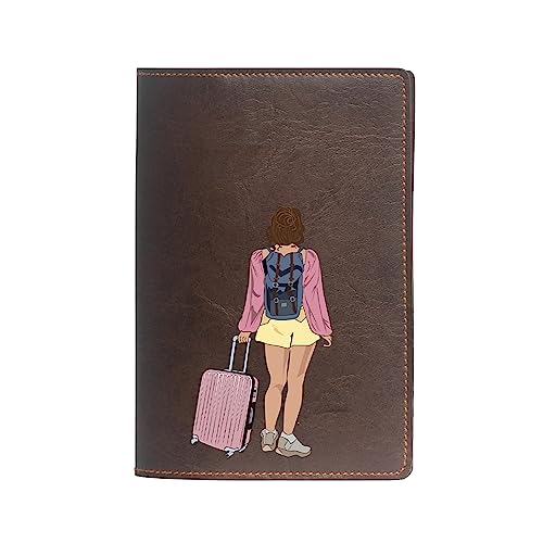 Image of The Messy Corner Unisex Vegan Leather Passport Cover | Classy & Stylish Printed Travel Case | (Dark Brown, Explorer)