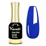 VENALISA Gel Nail Polish, 12ml Elegant Blue Color Soak Off UV LED Nail Gel Polish Nail Art Starter...