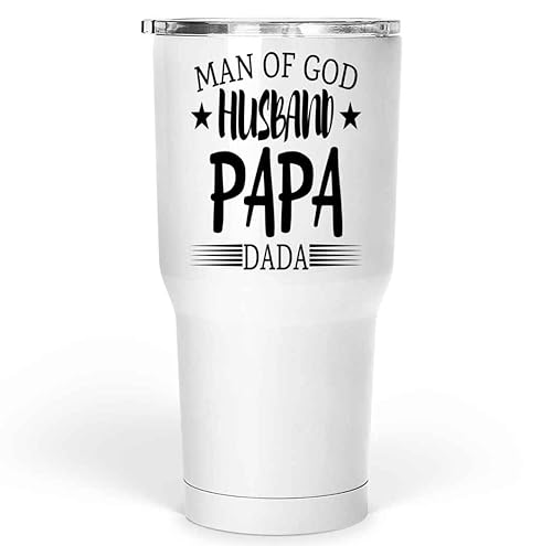 Inspirational Gift Unique Christian Gift for Man Of God Husband Papá Dada - Special Family Occasion Blessing - Prayers Quote for Believers - 30 Oz