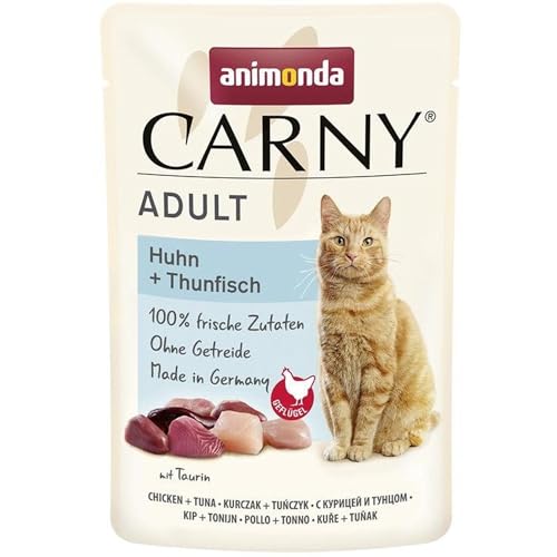 animonda Carny Adult Katzenfutter nass Huhn + Thunfisch Pouch (12 x 85g)