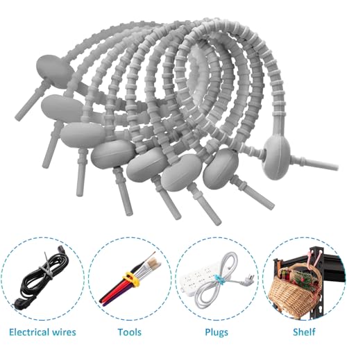Correas de cable elásticas y reutilizables de goma de silicona multiusos 5