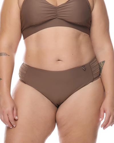 Body Glove Retro Plus Size High Waist Bikini Bottom Swimsuit, Available in Sizes 1X,2X,3X