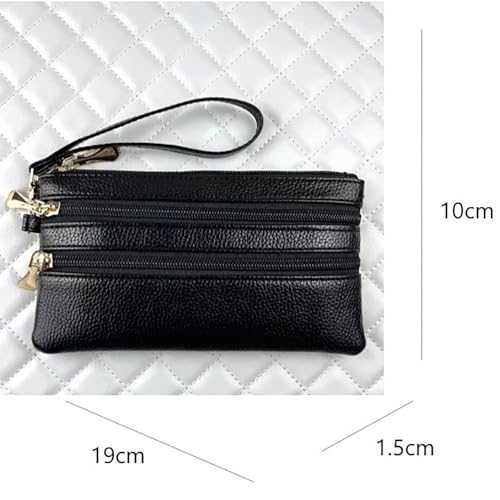 Credit Card Holoder Zipper Portable PU Wallet Money Bag Durable Phone Bag Women(BLACK)2