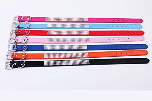HALFSUMO Leather Dog Collar for Dogs Sparkly with Rhinestone Studded Rhinestones for Pets Puppies Cats Dogs Black L - Image 4