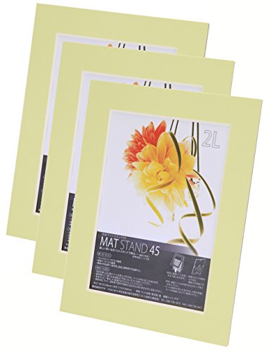 Chikuma フォトフレーム マットスタンド45 2L ペールグリーン 3冊セット 30133-2