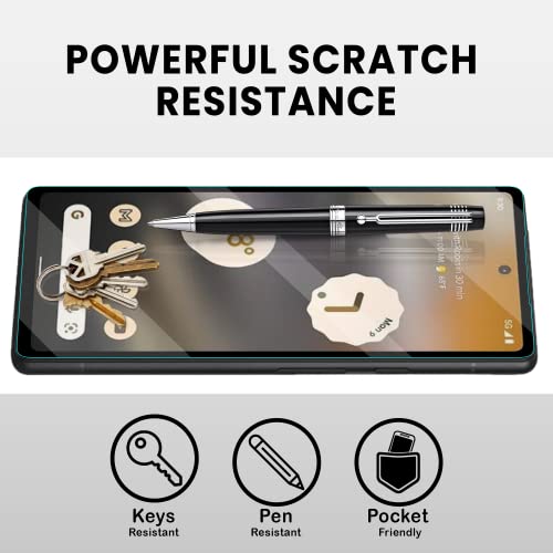 Image of FIRST MART Military-Grade Gorilla Tempered Glass Screen Protector Compatible For Google Pixel 6A (6.1 Inch) With Easy Installation Kit| Edge To Edge Coverage |Black
