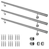 V2Aox Handlauf Treppengeländer aus Edelstahl, Durchmesser: 4,2 cm, Rostfrei & Wetterfest, Inklusive Montagematerial, Halter, Länge: 400 cm