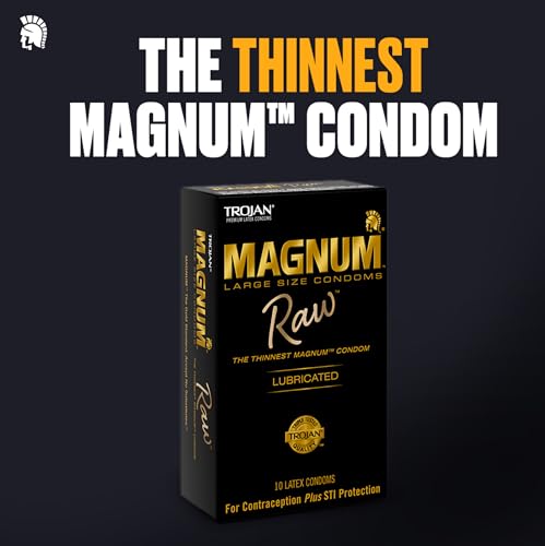 Image of Trojan Magnum Raw Large Size Thin Condoms. Magnum Condoms, 10 Count