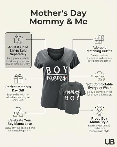 Image of Boy Mama Matching Mommy and Me Outfits Mom Daughter Shirts Mothers Day Outfits Mama Mini Clothing