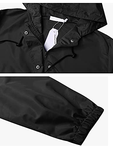 Alebame Women's Long Raincoat Lightweight Rain Jackets Waterproof Drawstring Windbreaker Reusable And Packable Rain Protection For Outdoor Hiking Climbing #TOP4