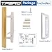 TPard Sliding Glass Patio Door Handle Replacement Set with Oak Wood Inside Handles and Zinc Diecast Outside Pull, 3-15/16