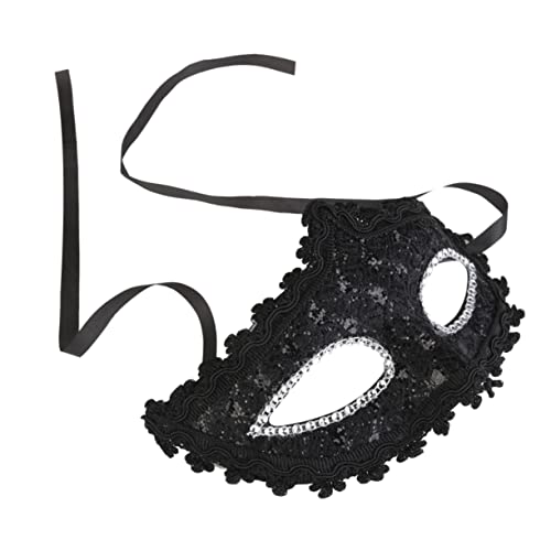 Didiseaon Lace Mask Set for Party Masquerade Ball Mask Size 17cm x 11.5cm Plastic Pu Lace Rhinestones