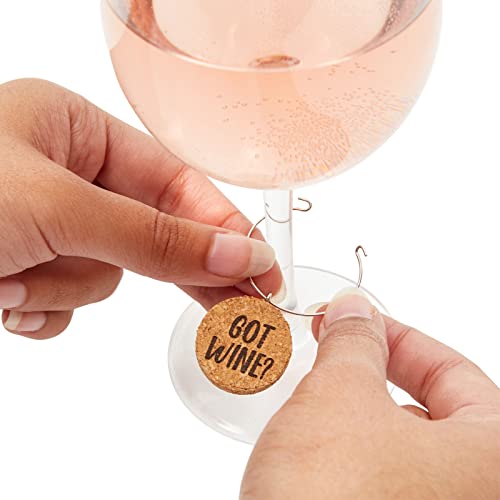 Juvale 12 Pack Funny Wine Charms For Stem Glasses, 1" Cork Drink Marker Tags For Dinner Party, Party Favors, 12 Designs #TOP4