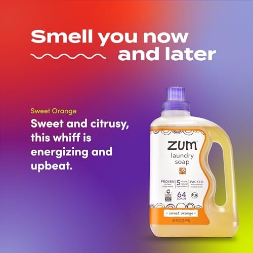Image of Indigo Wild Zum Clean Laundry Soap - Plant-Based Liquid Laundry Soap - Contains Baking Soda, Essential Oils & Saponified Coconut Oil - Sweet Orange Scent - 64 fl oz