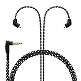BASN BC100 MMCX IEM Earphone Cable, High-Purity Copper Twisted IEMs Replacement, HiFi Earphone Wired Detachable Cable for BASN Bsinger, Bmaster, MMCX Series (BC100-MMCX-Black)