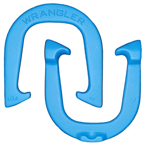 Wrangler Pro Pitching Horseshoes- USA Made (Blue- Single Pair (2 Shoes))
