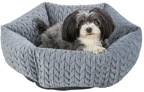 Panier rond pour chien en velours doux gris Trixie Livia ø 50 cm couchage élégant petits chiens - 3