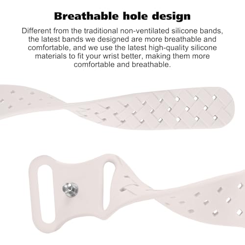 Image of Silicone Braided Weave Bands Compatible with Apple Watch 38mm 40mm 41mm 42mm 44mm 46mm 45mm 49mm, Replacement Sport Breathable Strap for iWatch Series 11 /10 /9 /8 /7 /6 /5 /4 /3 /2 /1 Ultra SE Women Men, Light Blush