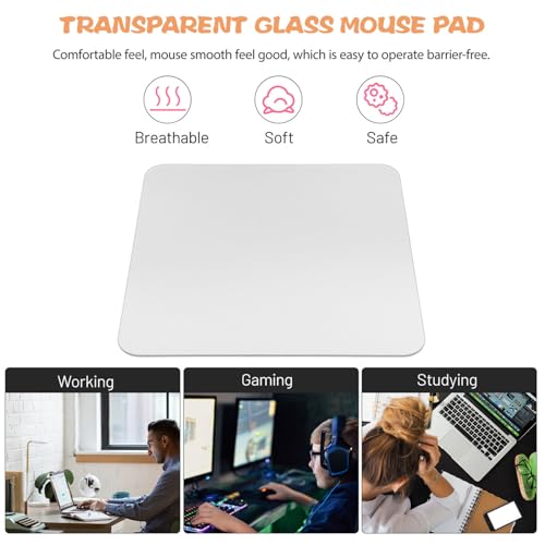 Tapis de souris en verre accessoire PC gaming lisse transparent pression