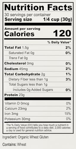 Anthony's Organic Vital Wheat Gluten, 2 lb, High in Protein, Vegan, Non GMO, Keto Friendly, Low Carb