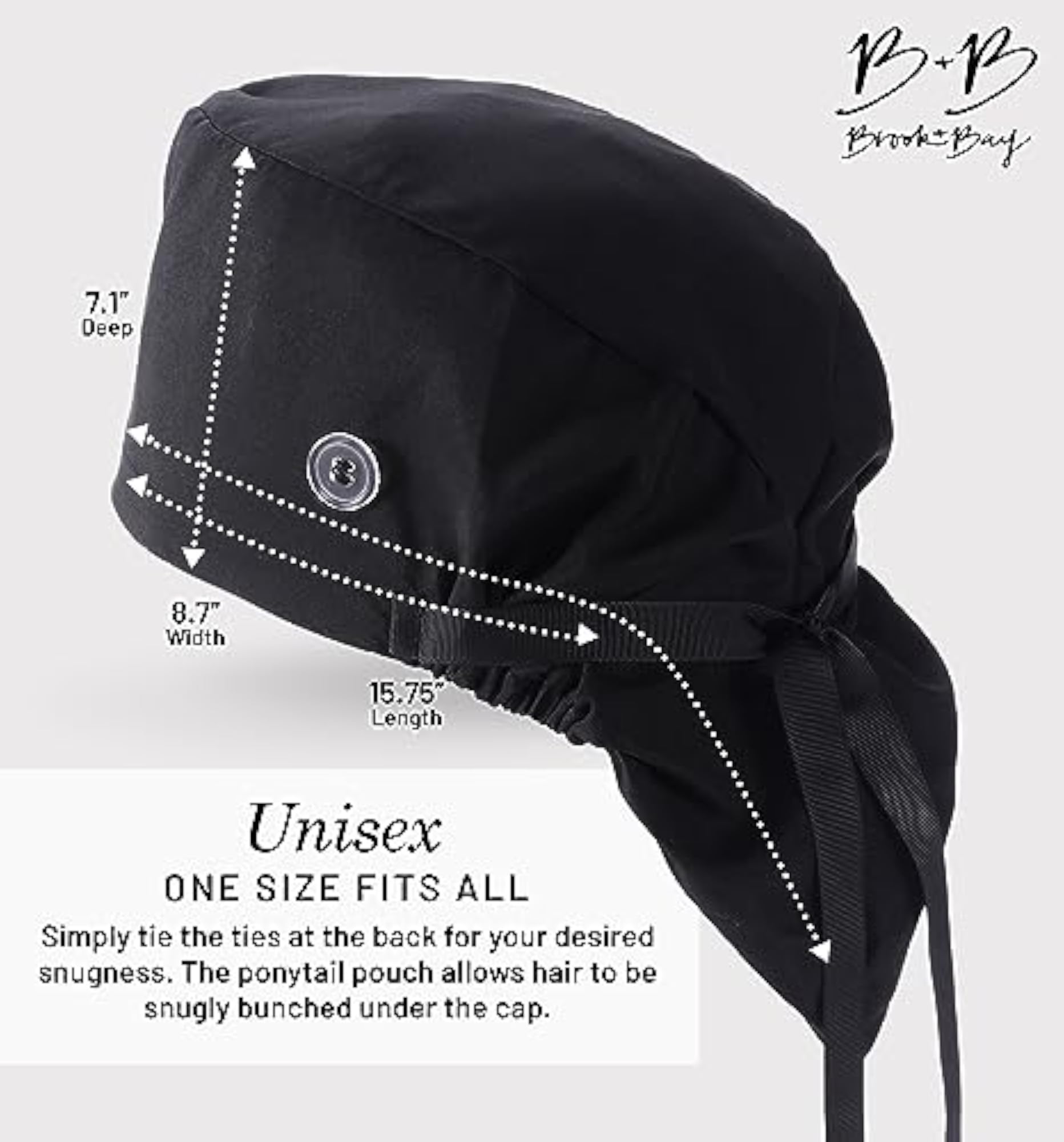 Surgical Scrub Caps for Women with Ponytail