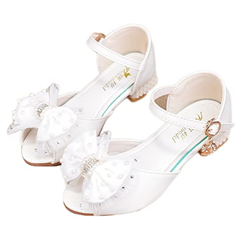 Chyjoey Little Girl Sandals Peep Toe Princess Heels Pump Sandals Pearls Bow With Ruffle Casual Summer Shoes Toddler/Little Kid/Big Kid #TOP5