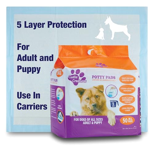 Image of Cudlie Training Pads for Dogs, 50 Count ,26 inchx30 inch| Puppy Pee Pads for Dogs | Absorbent Dog & Puppy Supplies for Dog Training and House Training