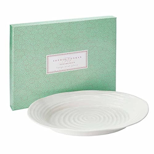 Portmeirion Sophie Conran White Large Oval Platter | Porcelain Serving Tray For Appetizers, Snacks, And Sandwiches | 17 X 13 Inch | Dishwasher And Microwave Safe #TOP2