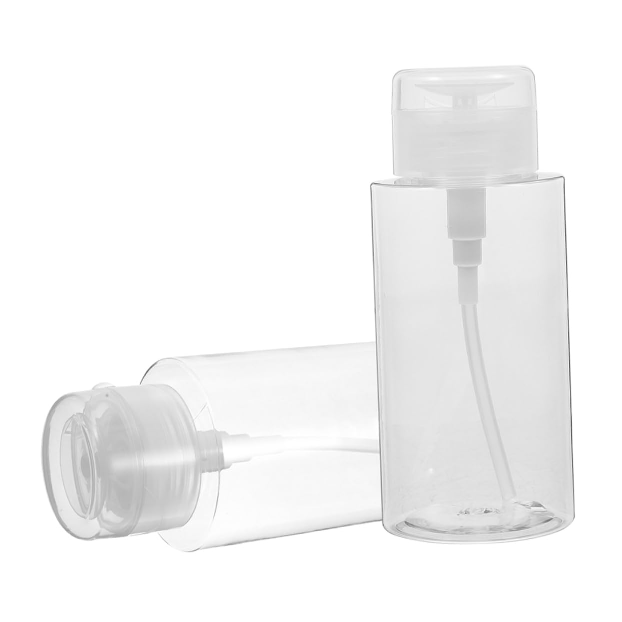 Dispensadores de Botellas Bomba 2 Piezas 200ml Transparentes para Quitaesmalte y Líquidos de Belleza Uso Personal Cuidado Diario