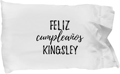 Feliz Cumpleanos Kingsley Funda de almohada española feliz cumpleaños personalizado nombre regalo funda de almohada 20 x 30 pulgadas