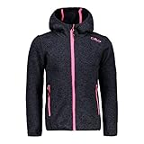 CMP Mädchen Strick Fleece Jacke 3H19825, Asphalt-Nero, 140
