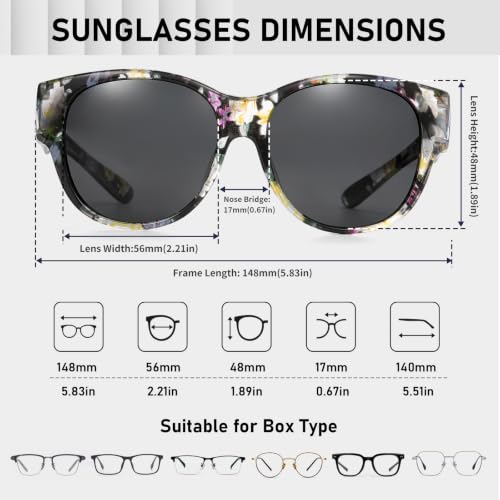 Image of HAOLOTA Fit Over Glasses Sunglasses for Women Polarized