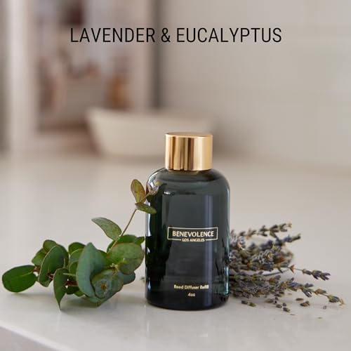 Benevolence LA Lavender & Eucalyptus Reed Diffuser Oil Refill | Long Lasting Home Fragrance for Bathroom and Bedroom | Essential Oils for Relaxation - 4 oz - Image 4