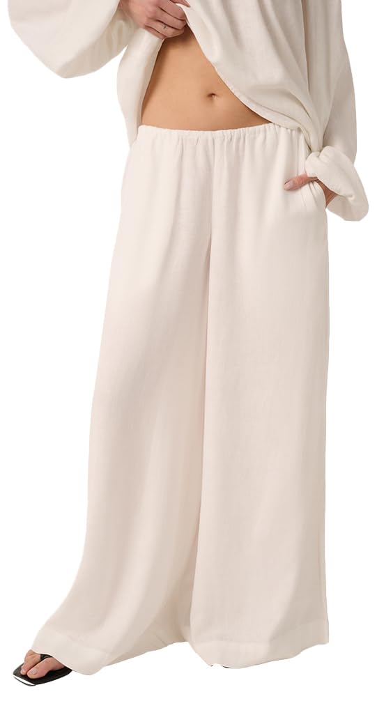WEWOREWHAT-Wide Leg Pants-Solid-White-S by WEWOREWHAT - Used condition - US$58.33