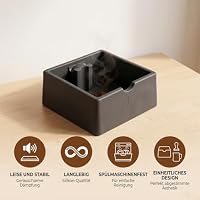 Silikon Knock Box für Kaffeesatz, Geräuschloser Abklopfbehälter mit Tamper-Halterung, Rutschfester Kaffeesatzbehälter für Siebträgermaschine, Langlebig & Spülmaschinenfest, 16 x 15 x 6,5 cm – Ansicht 3