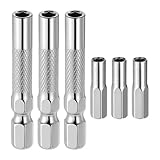 6PCS 1/4 to 4mm Bit Adapter, Hex Screw Driver Bit Adapter Magnetic, Micro Bits Drill Extension Socket Shank, Micro Bits Holder, 1/4 to 4mm Hex Adapters Magnetic for Precision Sets