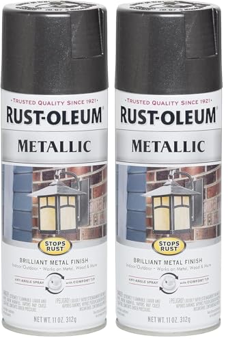 Image of Rust-Oleum 244228 Stops Rust Metallic Spray Paint, 11 Ounce, Charcoal (Pack of 2)