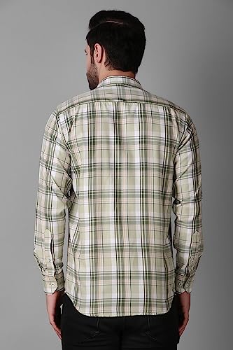 Image of Men's Regular Fit Checked Casual Shirt with Spread Collar