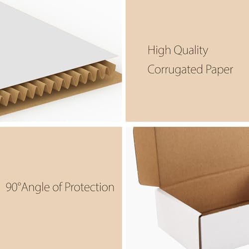 Image of RLAVBL 30 Pack 6x4x2 Shipping Boxes, White Corrugated Cardboard Mailer Box for Packing Mailing Small Business