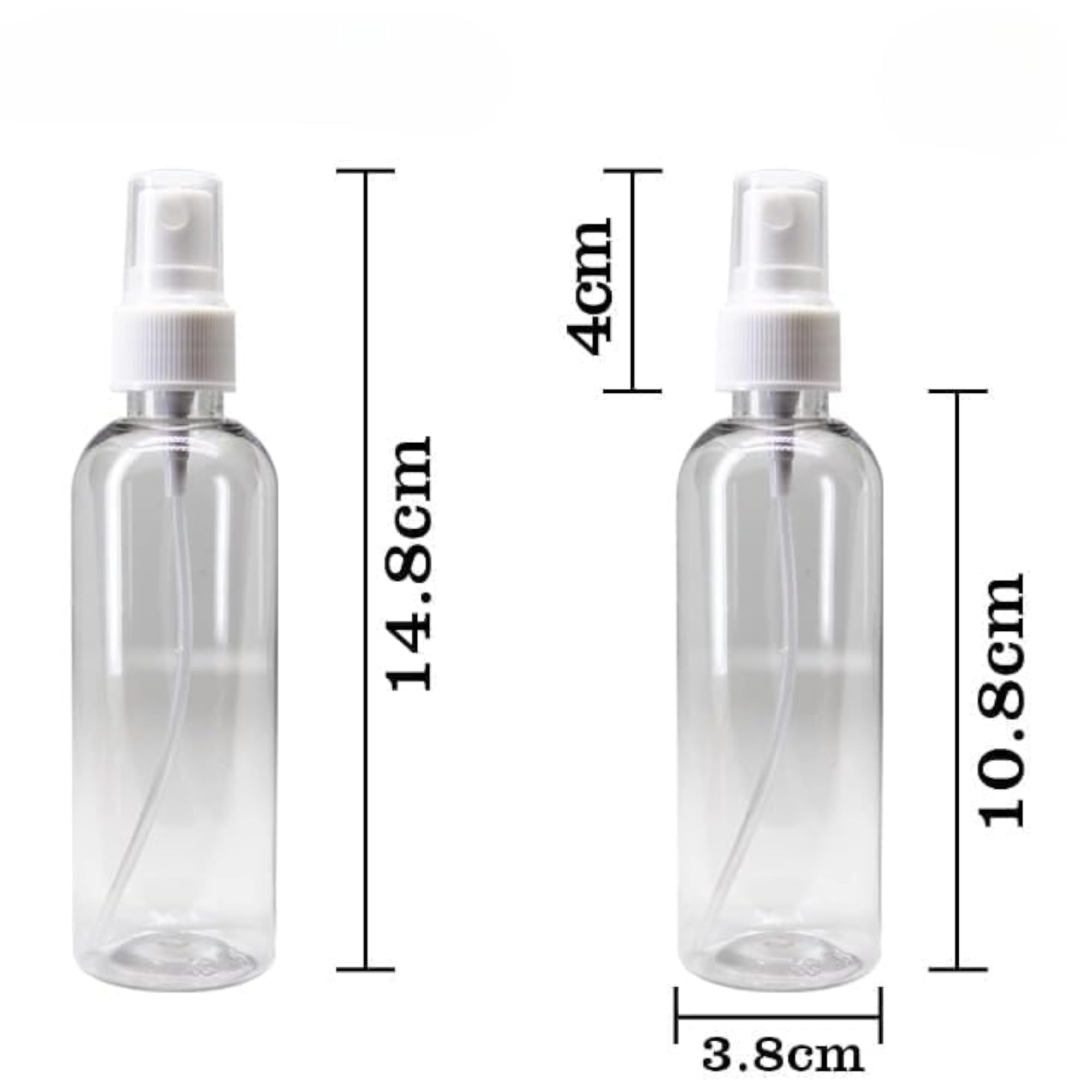 Transparent Plastic Empty Fine Mist Spray Bottle 100 ml Pack of 6